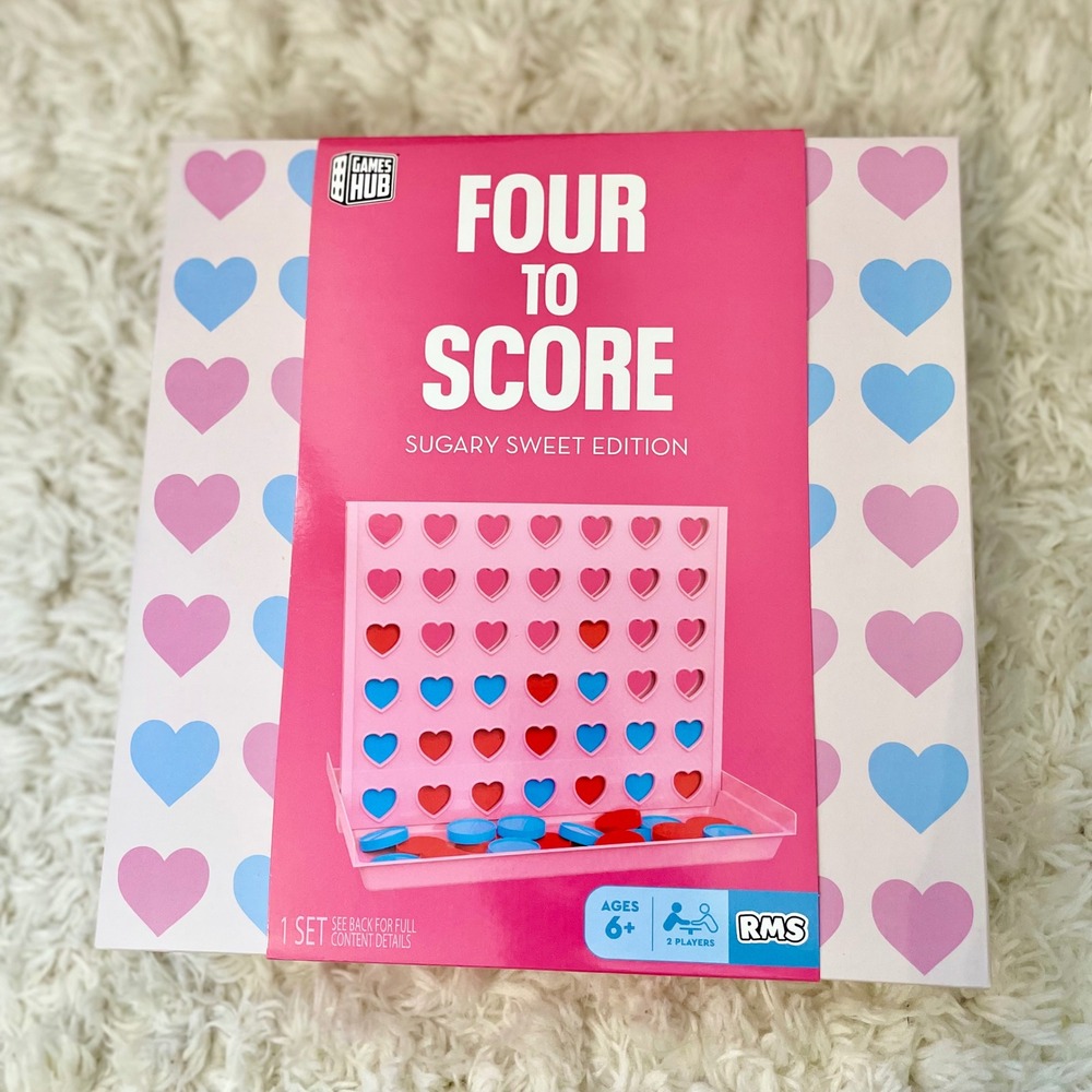 Games Hub Four To Score Sugary Sweet Edition Heart Strategy Board Game Pink 6+